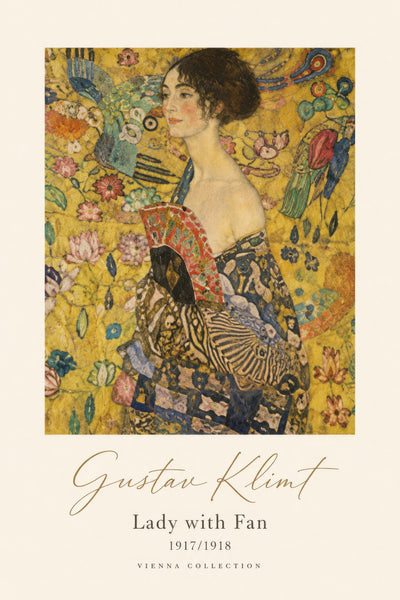 Altın Sarı Klasik Kadın Portresi Art Nouveau Duvar Tablosu