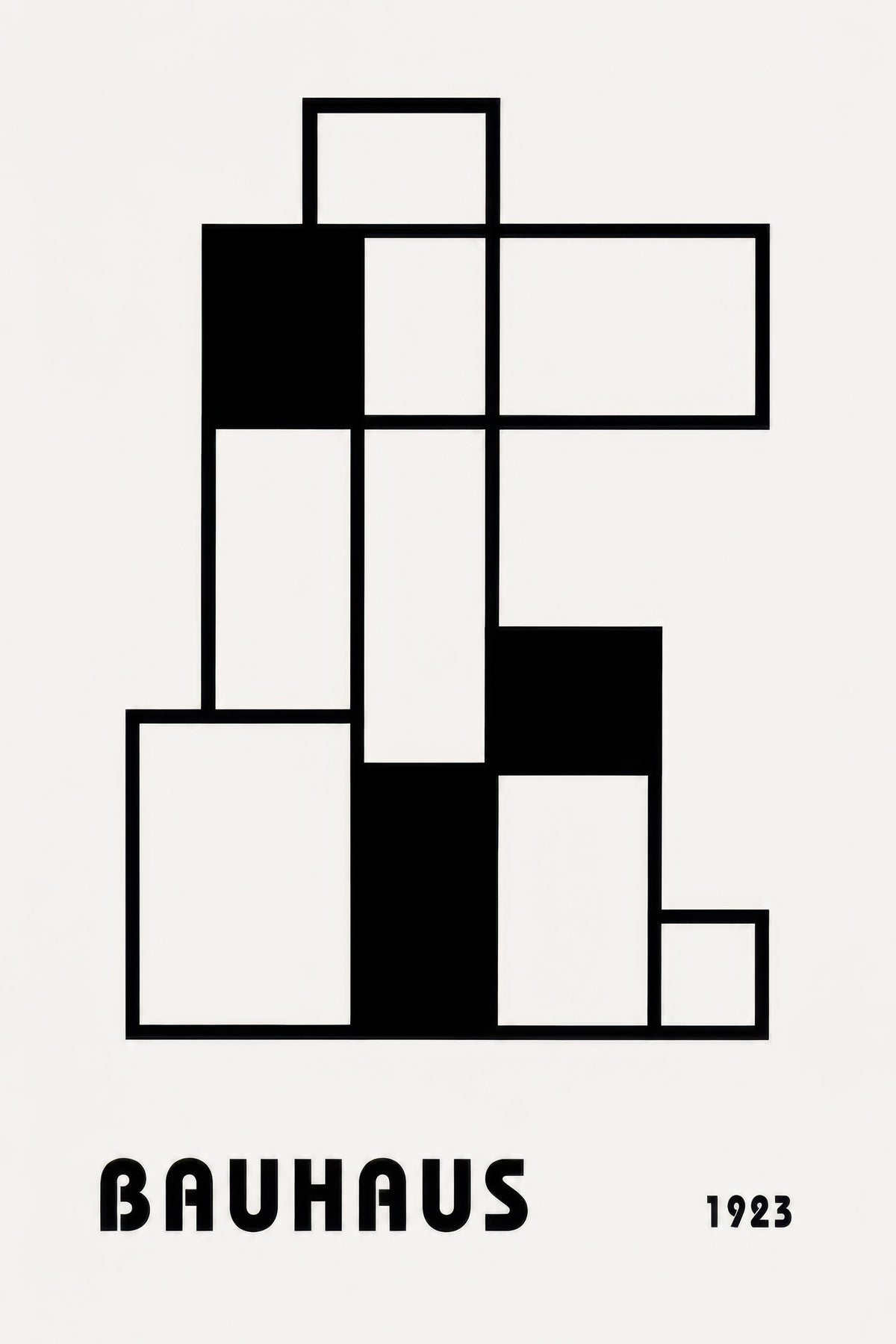 Siyah Beyaz Geometrik Bauhaus Minimalist Duvar Tablosu