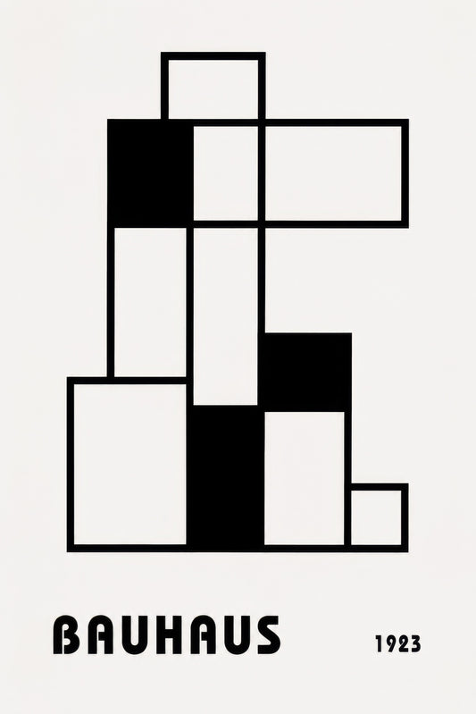 Siyah Beyaz Geometrik Bauhaus Minimalist Duvar Tablosu