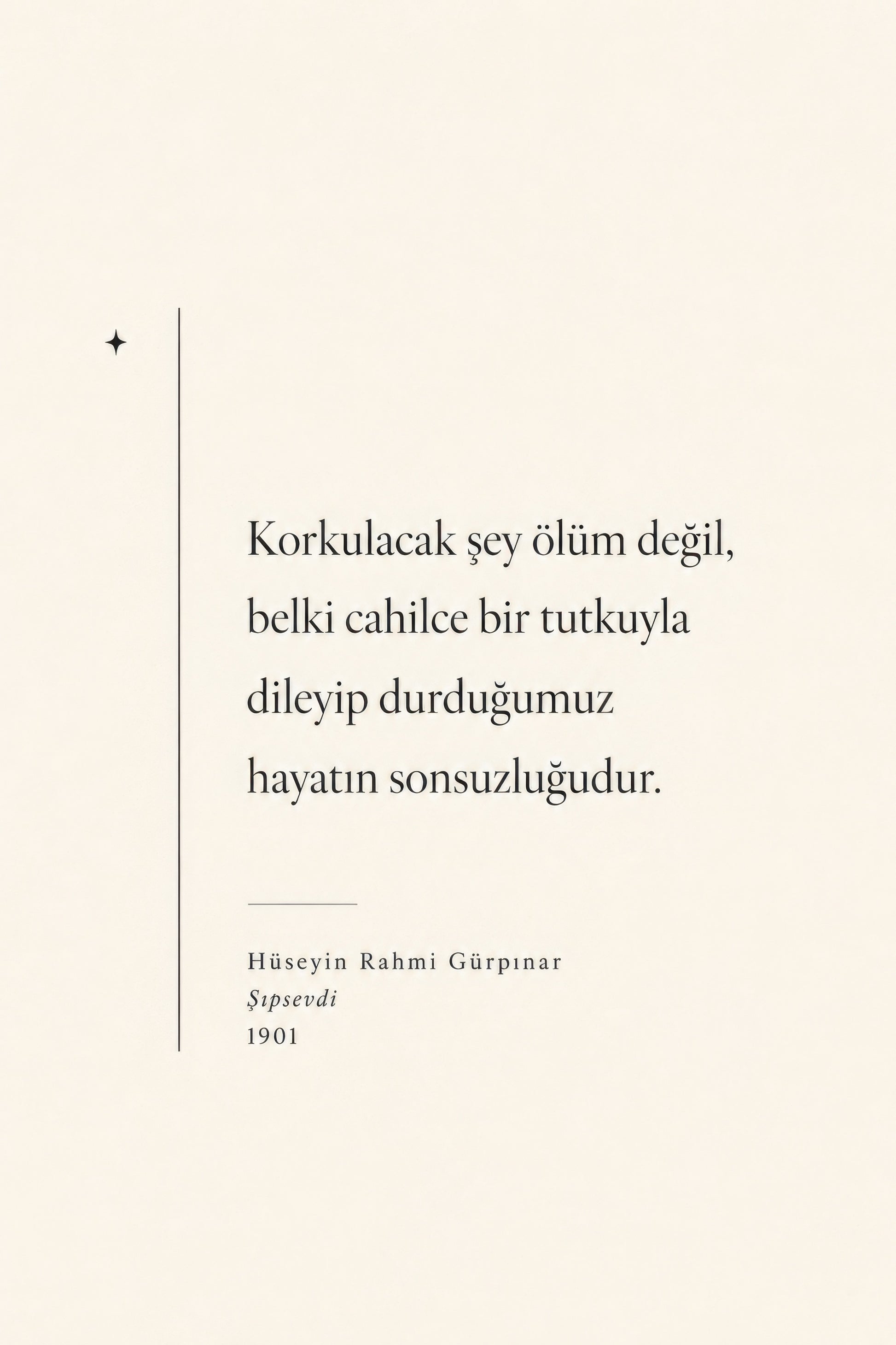 Krem Bej Hüseyin Rahmi Gürpınar Edebiyat Alıntısı Duvar Tablosu