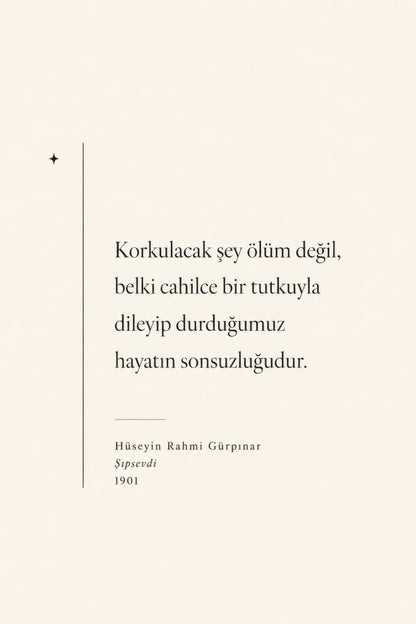 Krem Bej Hüseyin Rahmi Gürpınar Edebiyat Alıntısı Duvar Tablosu