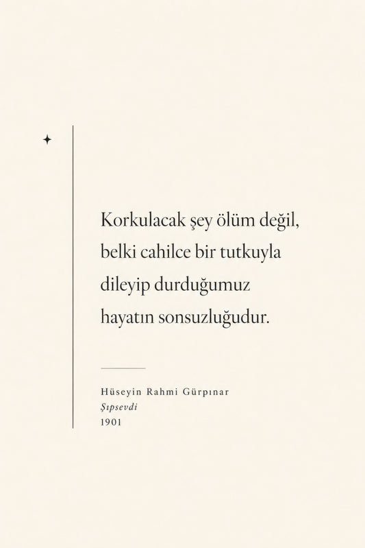 Krem Bej Hüseyin Rahmi Gürpınar Edebiyat Alıntısı Duvar Tablosu
