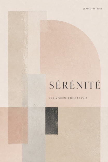 Bej Gri Geometrik Soyut Minimal Duvar Tablosu