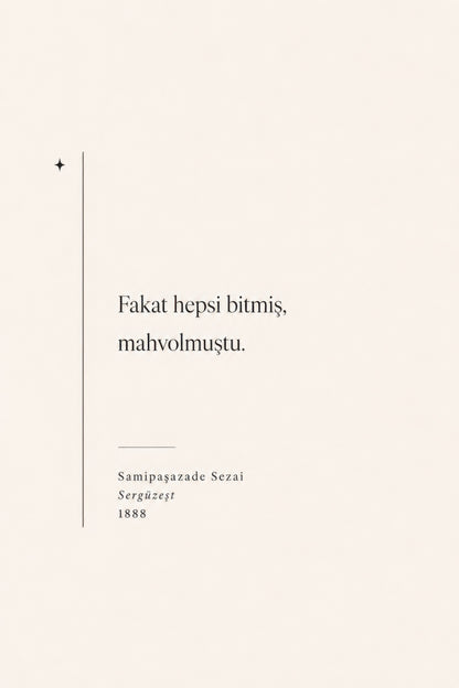 Krem Bej Samipaşazade Sezai Alıntısı Tipografi Duvar Tablosu