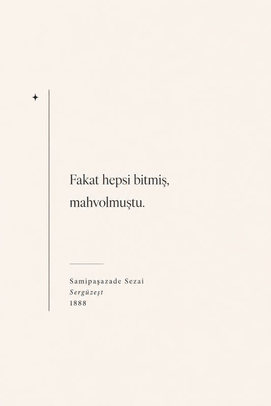 Krem Bej Samipaşazade Sezai Alıntısı Tipografi Duvar Tablosu