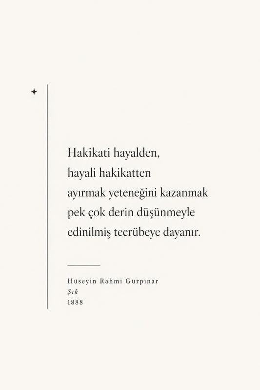 Krem Siyah Hüseyin Rahmi Gürpınar Sözü Minimalist Duvar Tablosu