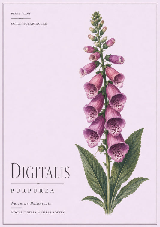 Pembe Yeşil Digitalis Çiçeği Botanik Duvar Tablosu