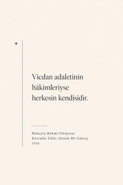 Bej Siyah Hüseyin Rahmi Gürpınar Alıntı Tipografi Duvar Tablosu