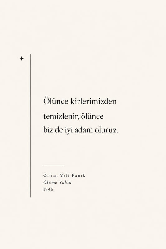 Krem Siyah Orhan Veli Kanık Şiir Tipografi Duvar Tablosu