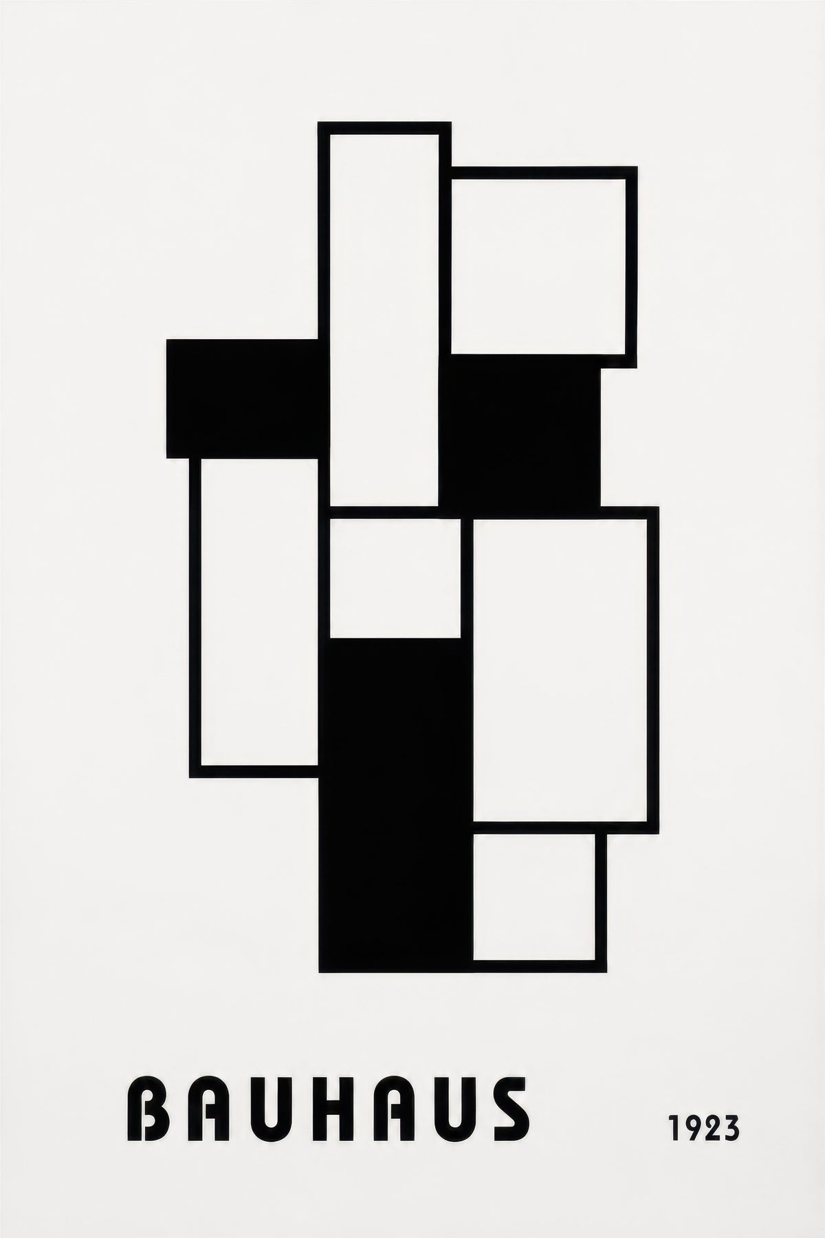 Siyah Beyaz Geometrik Bauhaus Minimalist Duvar Tablosu
