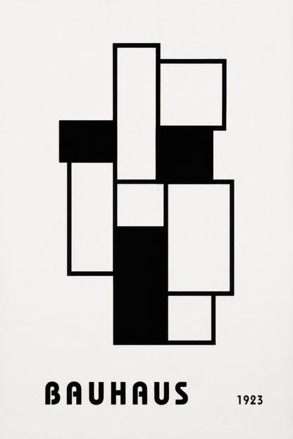 Siyah Beyaz Geometrik Bauhaus Minimalist Duvar Tablosu