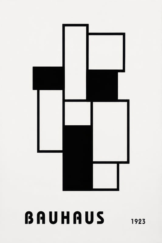 Siyah Beyaz Geometrik Bauhaus Minimalist Duvar Tablosu