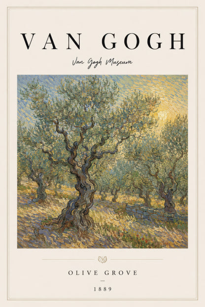 Yeşil Sarı Zeytin Ağaçları Van Gogh Empresyonist Duvar Tablosu