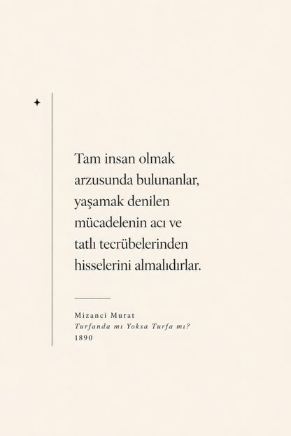 Krem Siyah Mizancı Murat Edebiyat Alıntısı Minimalist Duvar Tablosu