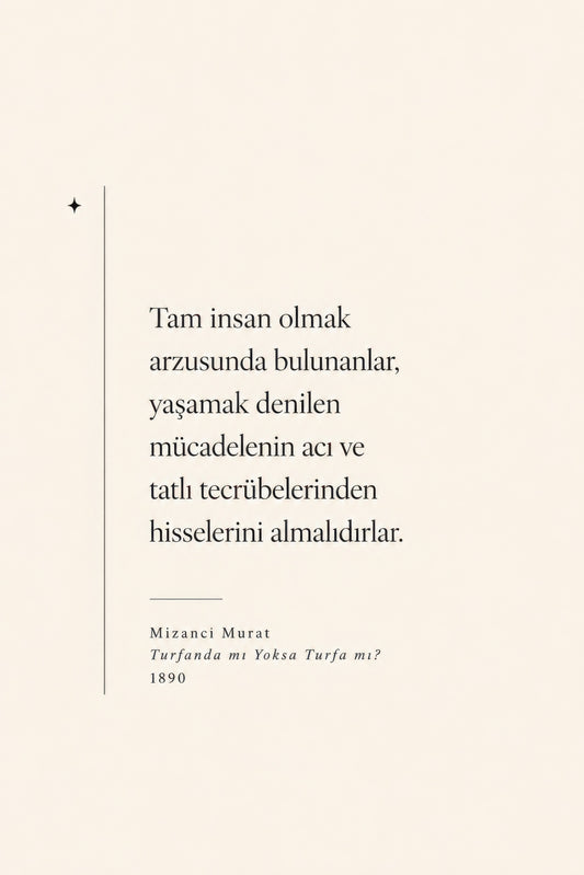 Krem Siyah Mizancı Murat Edebiyat Alıntısı Minimalist Duvar Tablosu