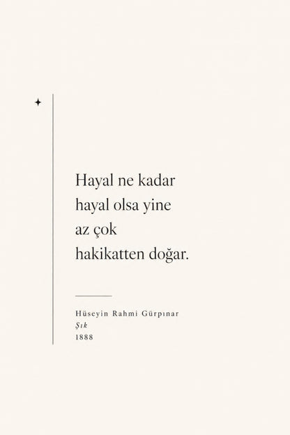 Bej Siyah Hüseyin Rahmi Gürpınar Şiir Tipografi Duvar Tablosu
