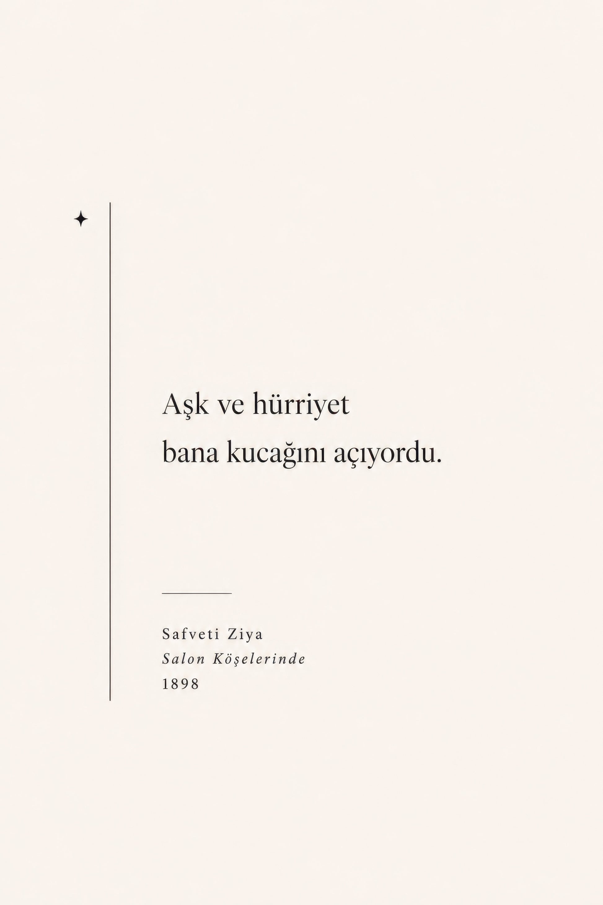 Bej Siyah Safveti Ziya Alıntı Tipografik Duvar Tablosu