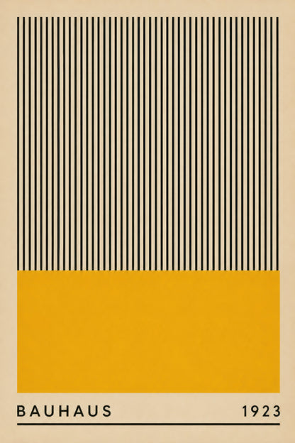 Sarı Siyah Bauhaus Geometrik Minimalist Duvar Tablosu