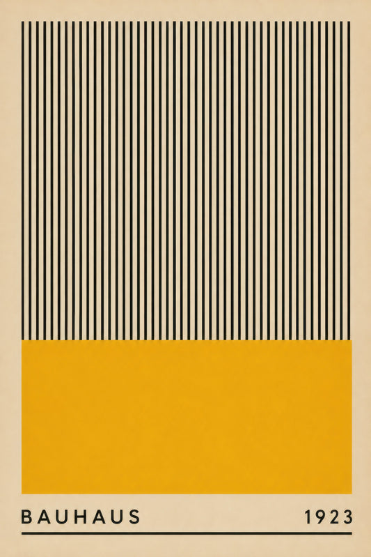 Sarı Siyah Bauhaus Geometrik Minimalist Duvar Tablosu