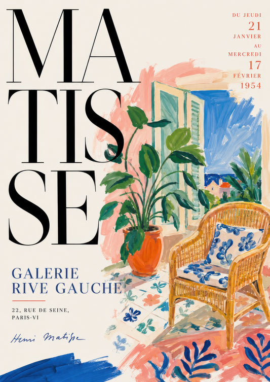 Turuncu Mavi Yeşil Matisse Sergi Afişi Modern Sanat Duvar Tablosu