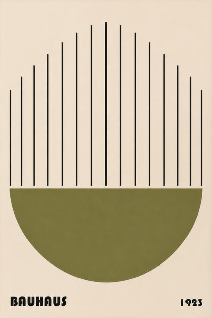 Bej Zeytin Yeşili Bauhaus Geometrik Minimalist Duvar Tablosu