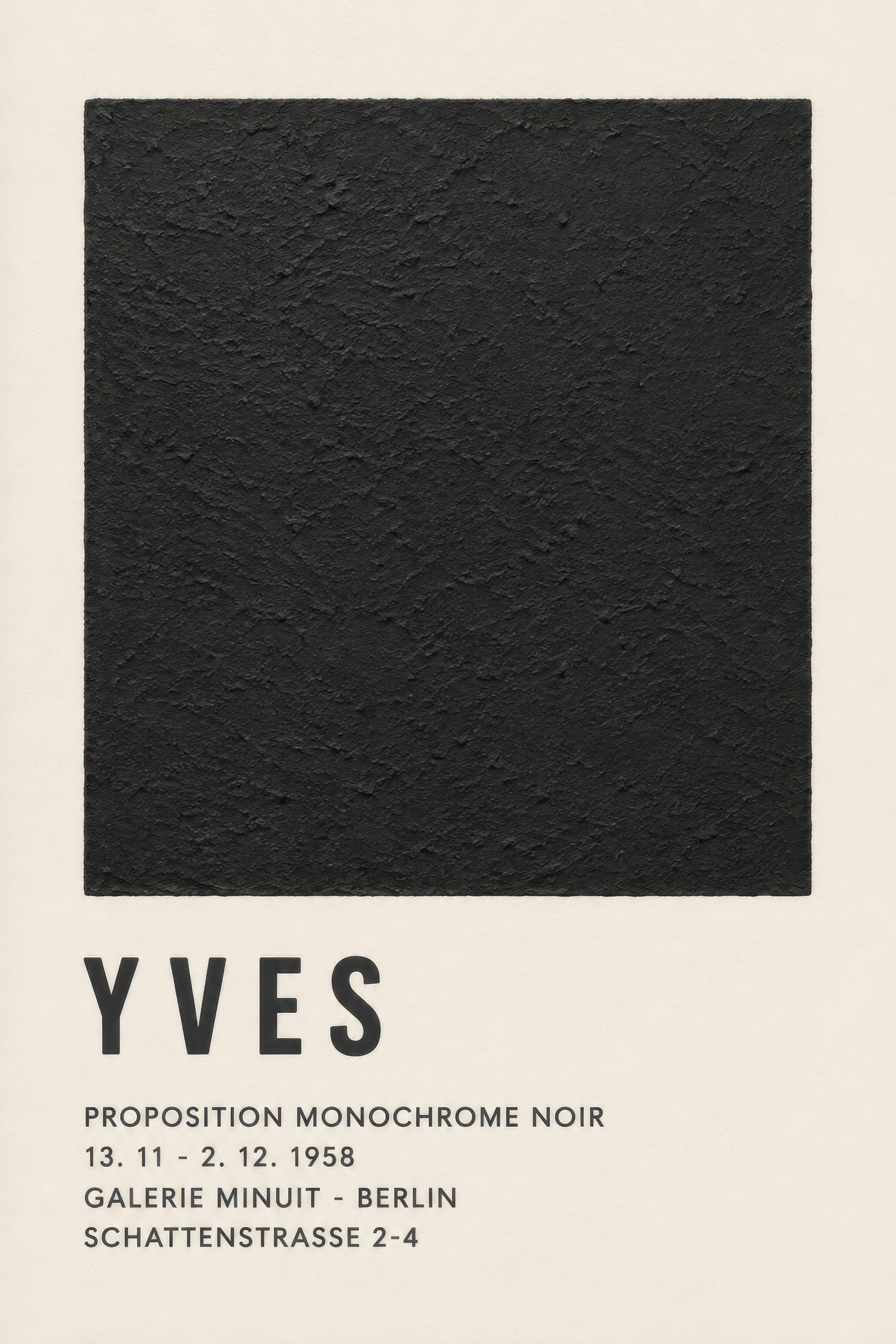 Siyah Bej Yves Klein Sergi Minimalist Duvar Tablosu