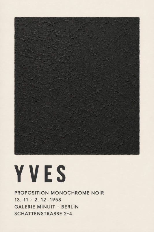 Siyah Bej Yves Klein Sergi Minimalist Duvar Tablosu