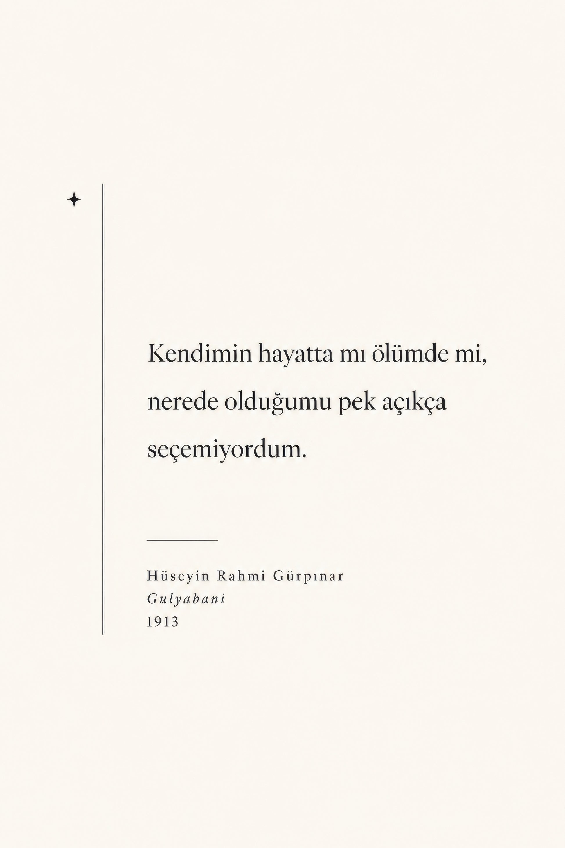 Krem Bej Hüseyin Rahmi Gürpınar Edebiyat Alıntısı Duvar Tablosu