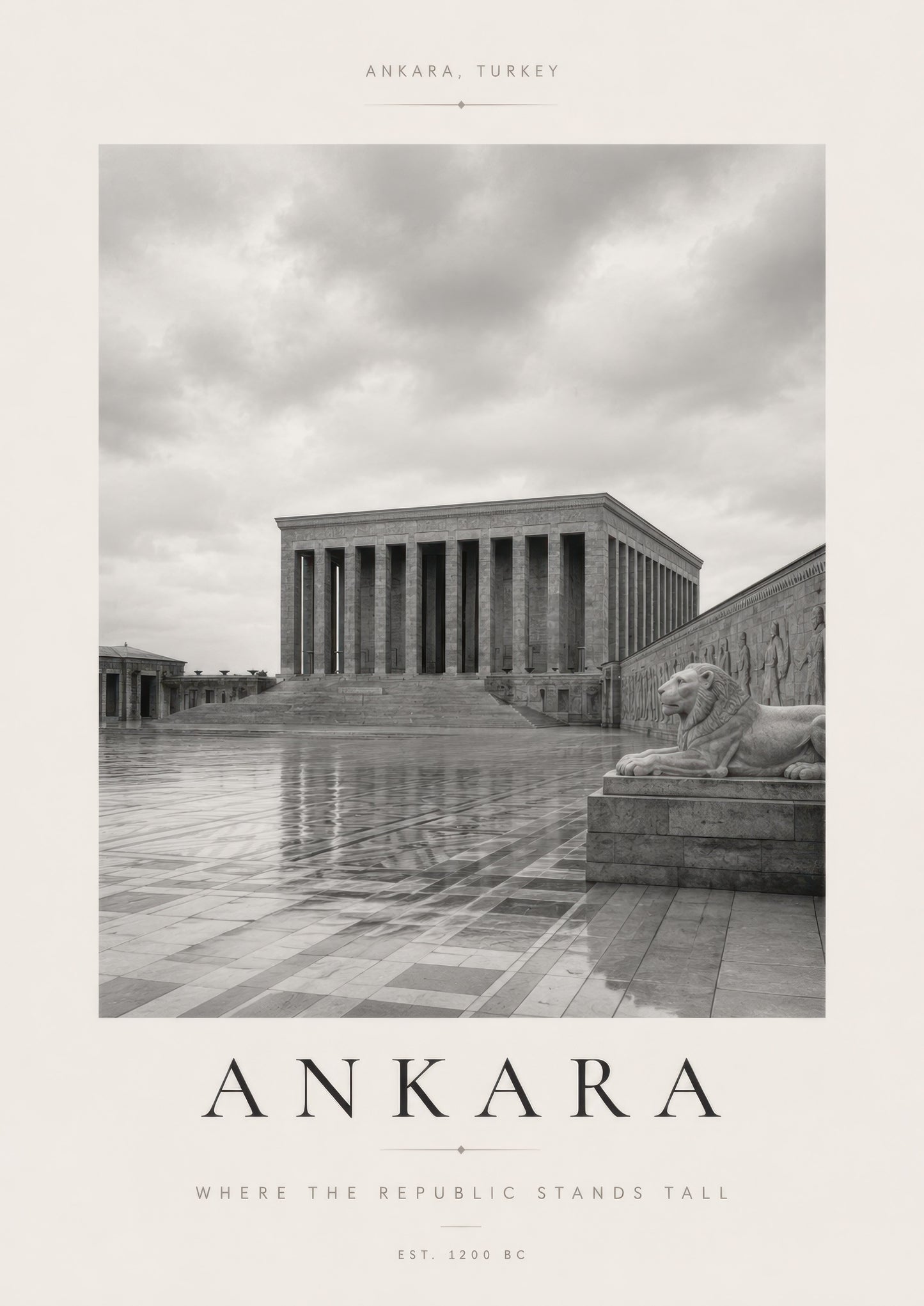 Gri Bej Ankara Anıtkabir Mimari Duvar Tablosu