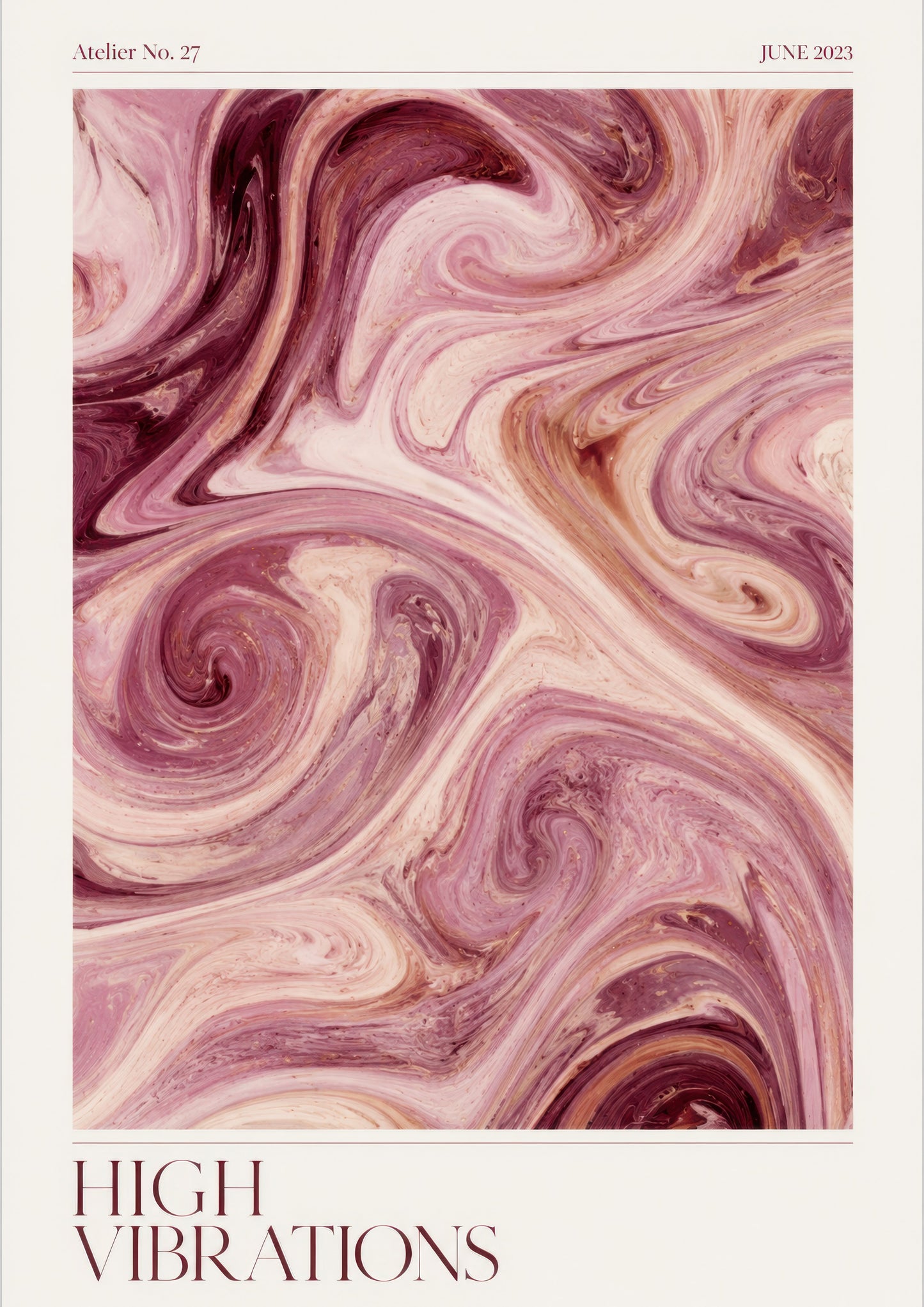 Pembe Mor Soyut Mermer Desenli Duvar Tablosu