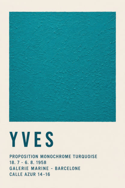 Turkuaz Minimalist Soyut Sanat Duvar Tablosu