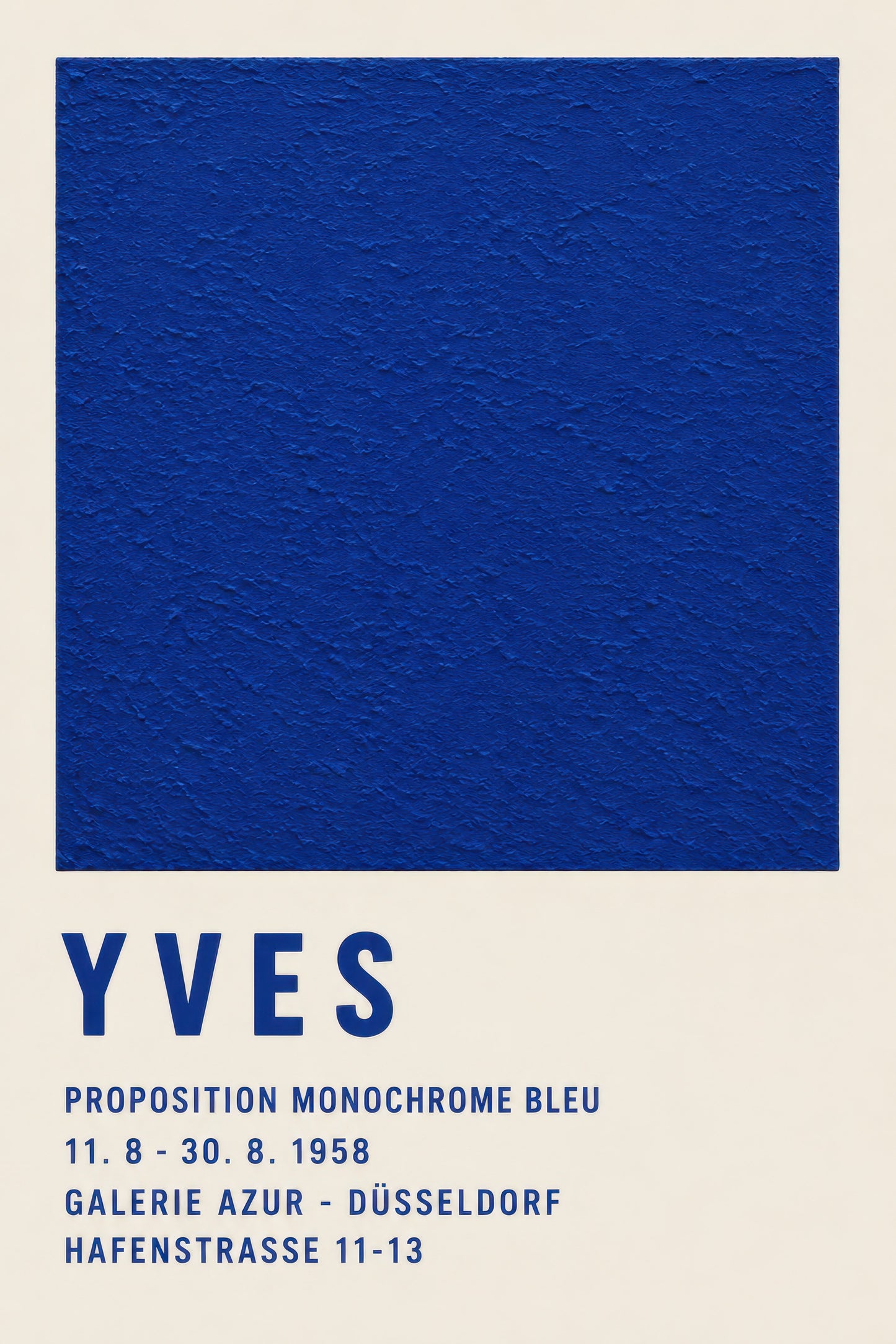 Mavi Bej Yves Klein Sergi Afişi Modern Sanat Duvar Tablosu