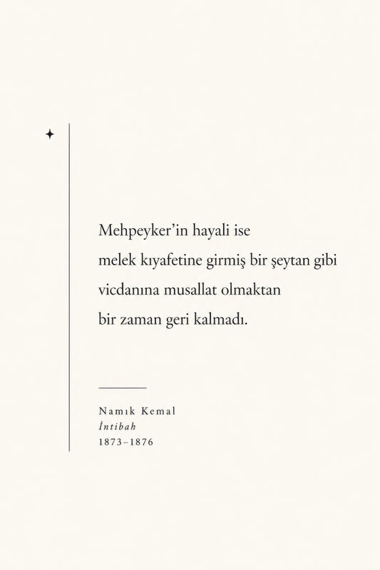 Krem Siyah Namık Kemal İntibah Alıntı Edebiyat Duvar Tablosu