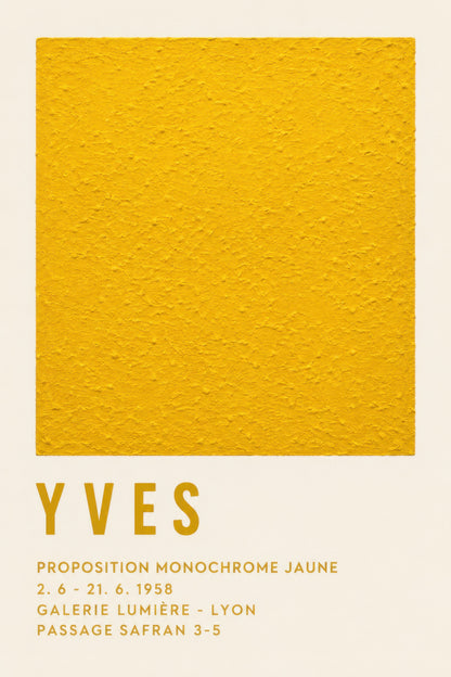 Sarı Bej Minimalist Sanat Sergisi Yves Klein Duvar Tablosu
