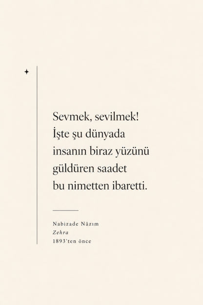 Krem Siyah Nabızade Nâzım Şiir Alıntısı Tipografi Duvar Tablosu