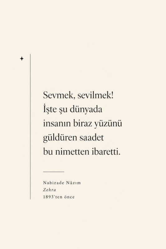 Krem Siyah Nabızade Nâzım Şiir Alıntısı Tipografi Duvar Tablosu