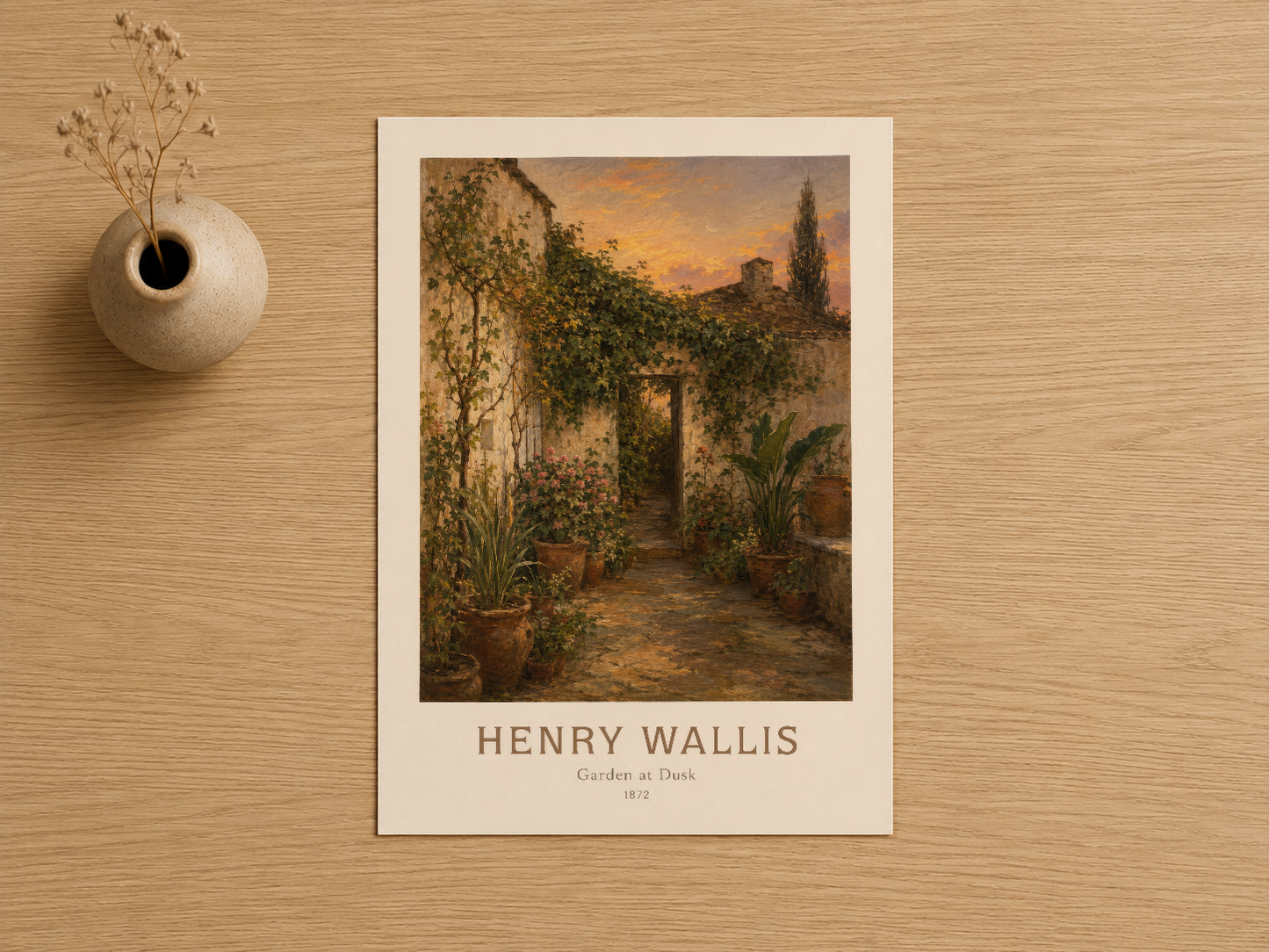 Henry Wallis tarafından 1872'de resimlenen, batı ışığında parlayan gözleme avlusu sahnesi tablosu.