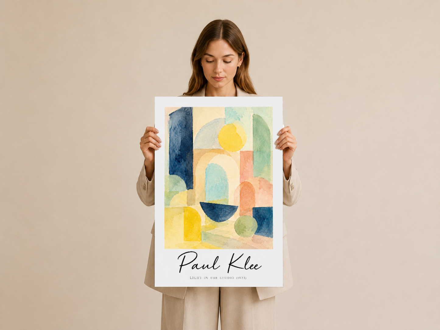 Paul Klee poster, sanatın klasik çağdaşlık stilini gösteren canlı renk ve formlariyla.