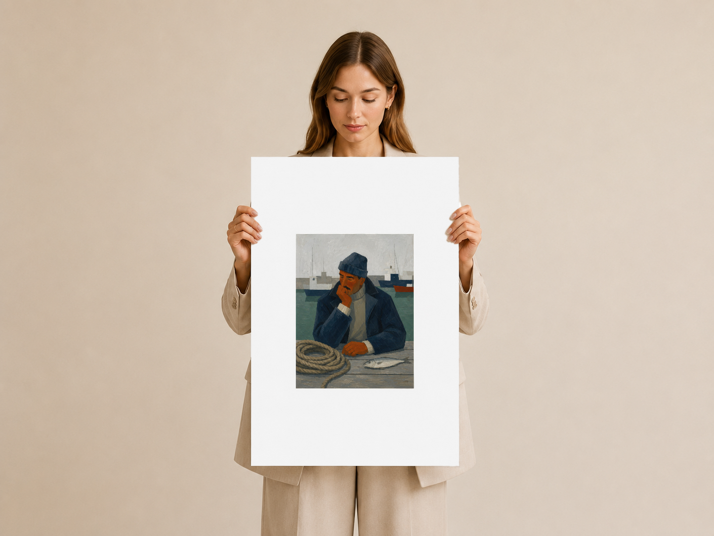 Figüratif sanat tablosunu gösteren duvar posteri, tasarım ve dekorasyon için ideal.