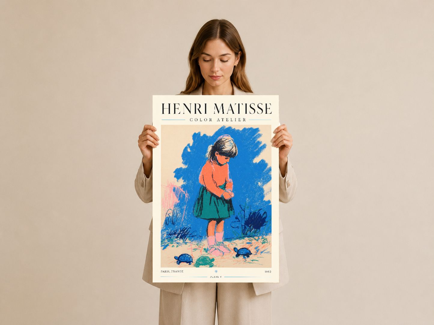 Renk Atelier koleksiyonundan, figüratif sanat piyasasının ikonik Henri Matisse tablosu kaynağından direkt baskı.