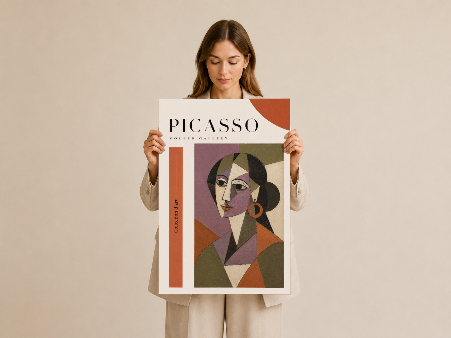 Picasso Modern Gallery baskısı, soyut yüz tasarımı ve parlak renk palettiyle sanat koleksiyonuna zarif bir ek.