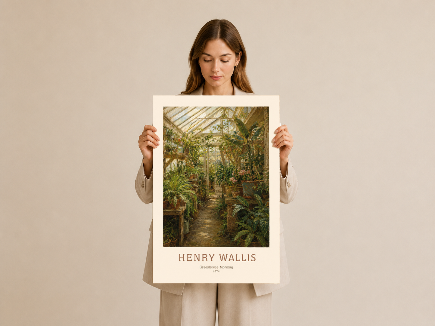 Henry Wallis'in ikonografik serayı gösteren poster baskısı, lüks ve sakin dekorasyonun ortamını yaratıyor.
