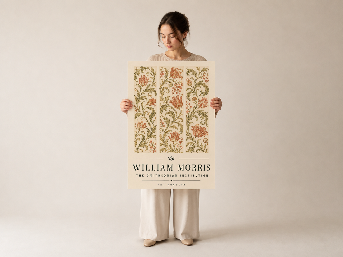 Art Nouveau stilinde William Morris tablosu, modern yaşamla uyumlu dekoratif sanat eseri.