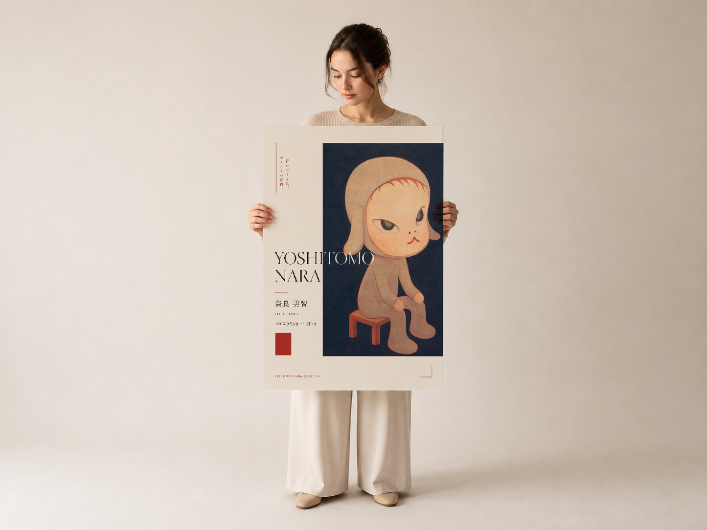 Yoshitomo Nara koleksiyonu tablosu, duvar dekorasyonu için çağdaş sanat baskısı.