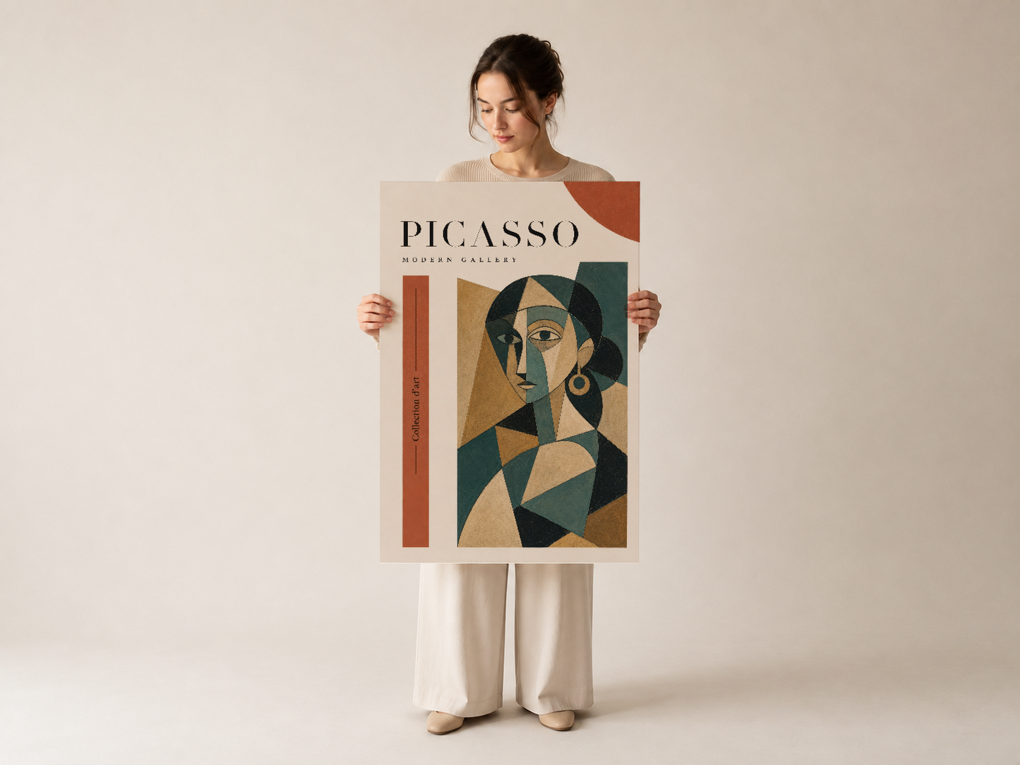 Picasso Modern Gallery posteri, tutup gösteren kişi tarafından serilmiş çağdaş portre sanat baskısı.