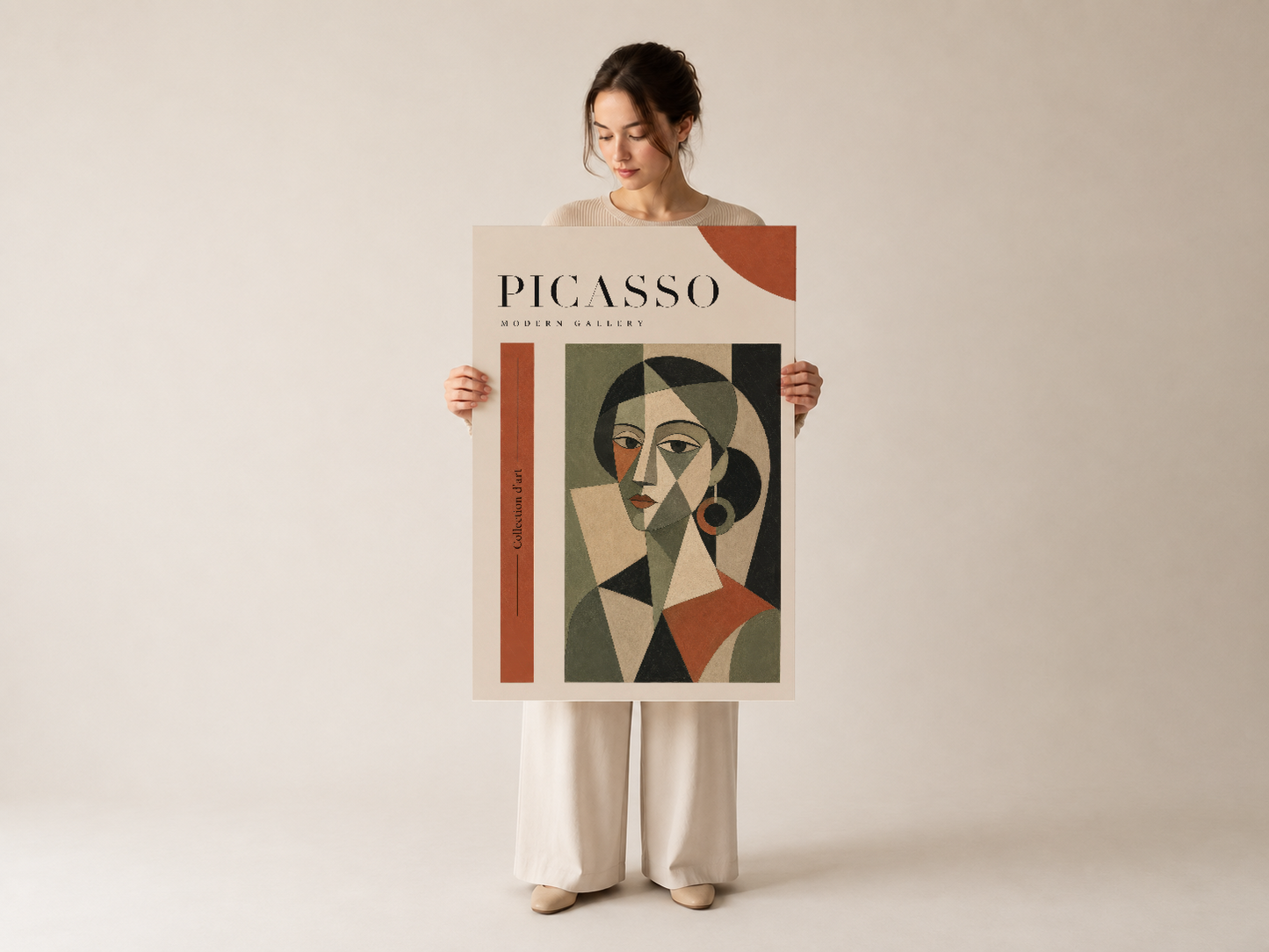Picasso Modern Gallery tablosu, portre tutuşunda, modern sanat galeri stili tasarım.