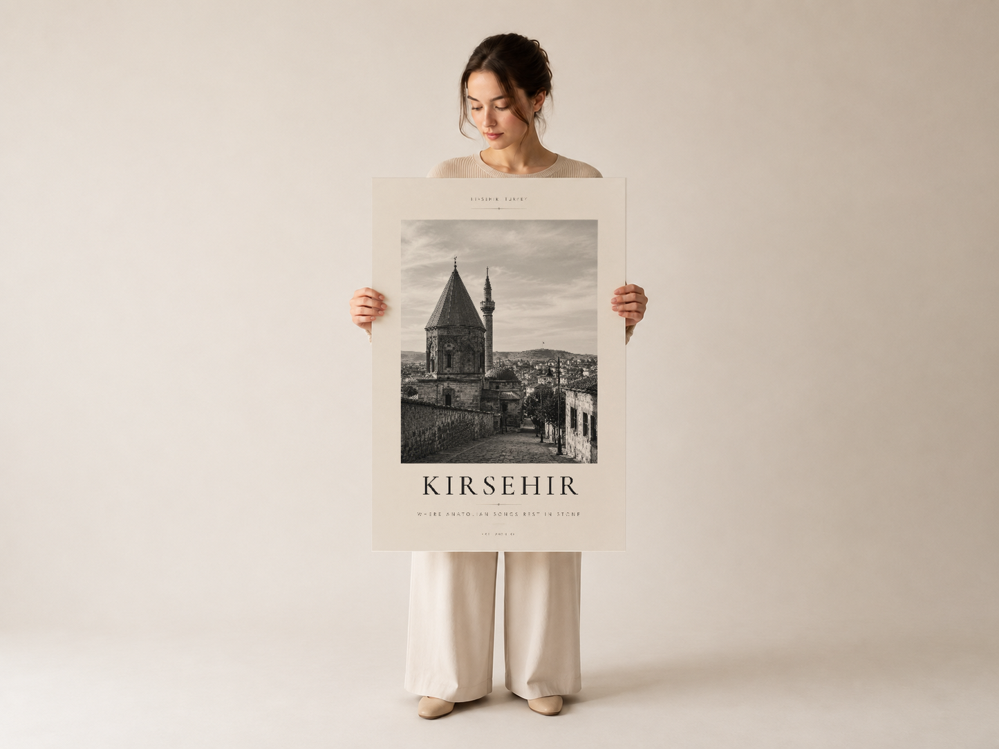 Kırşehir turizm posterleri, çerçevelenmiş duvar sanatı, minimalist iç tasarım için.