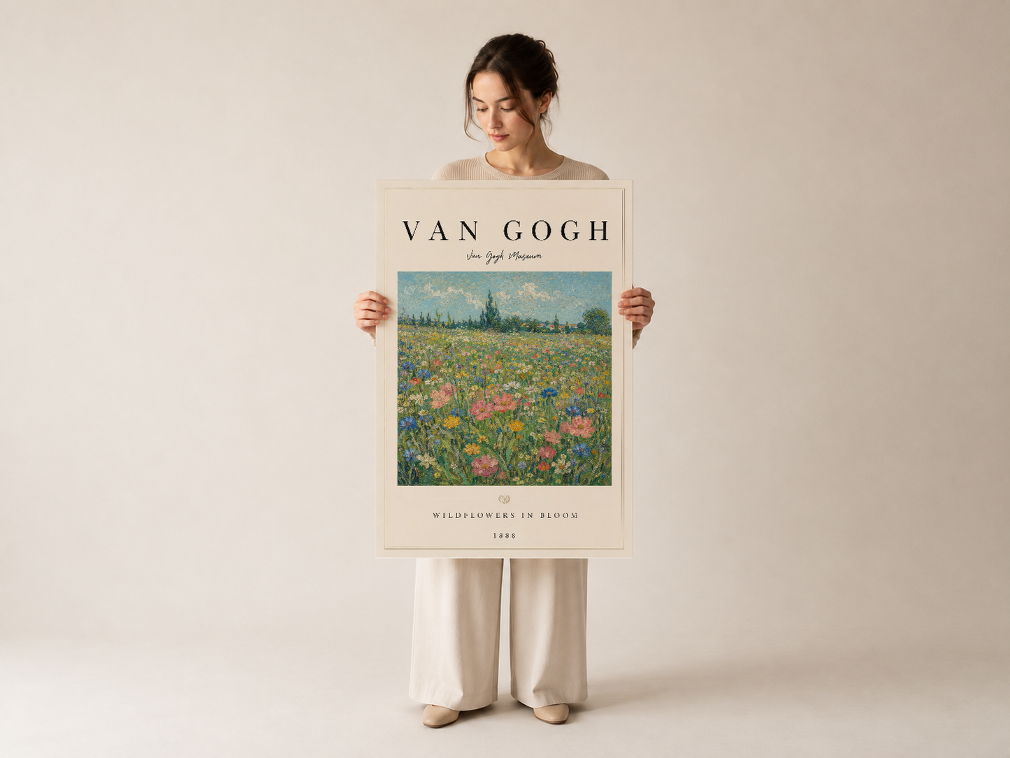 Van Gogh impresiyon sanat tablosu, beyaz çerçeveli poster formatıyla modern yaşamda klasik sanata erişimin kapısını açıyor.