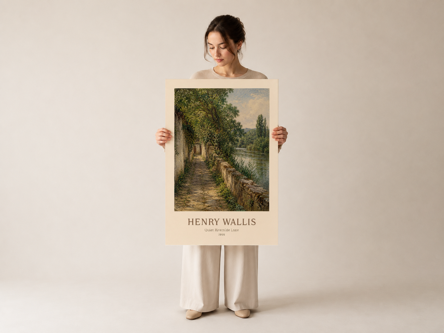 Henry Wallis'in iklimsel manzara sanat eseri, yüksek kalite çerçeveli baskı.