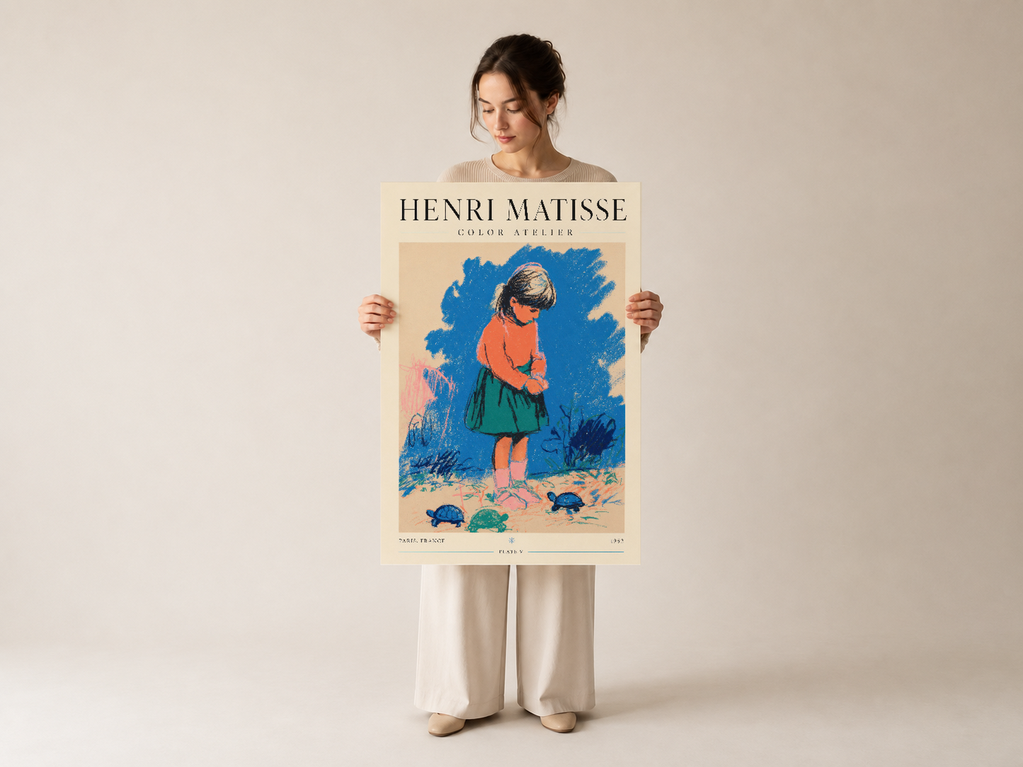 Sanat yükselişini sembolize eden, Henri Matisse imzası taşıyan çağdaş dekoratif duvar tablosu aslı.